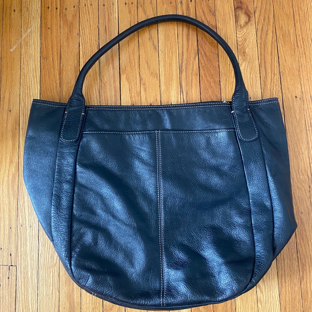 Black Leather Tote Bag